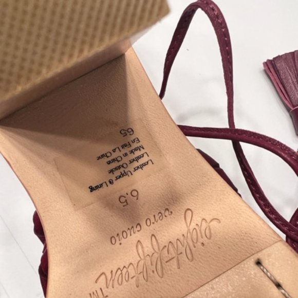 eight fifteen "Phoebe" chunky heel sandals w/ ankle wrap size 6.5 color "Berry" - Picture 4 of 7